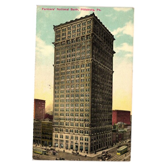 Vintage Postcard Farmers National Bank Pittsburgh Pa Early 1900s Architecture - Picture 1 of 2